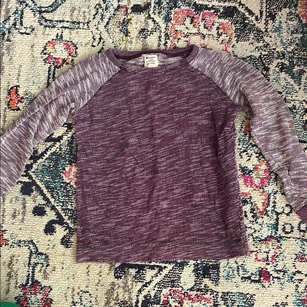 Champion Purple Long Sleeve Raglan Sweater